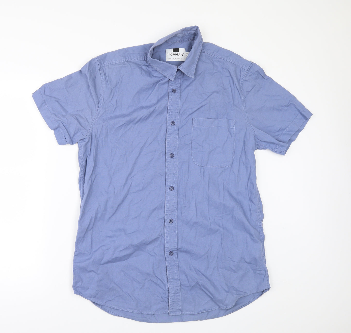 Topman Mens Blue    Button-Up Size M