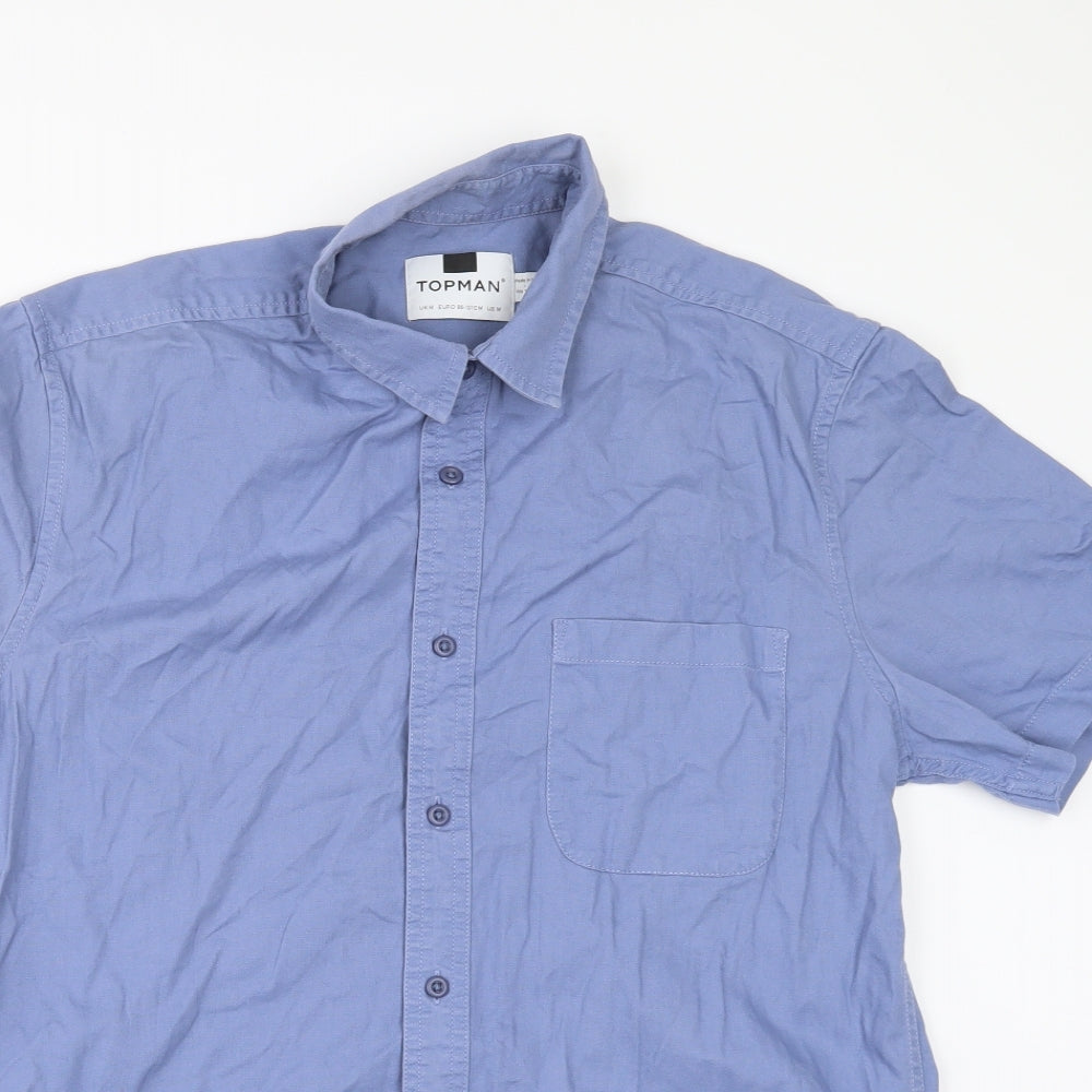 Topman Mens Blue    Button-Up Size M