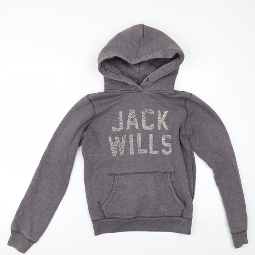 Jack Wills Womens Grey   Pullover Hoodie Size 8