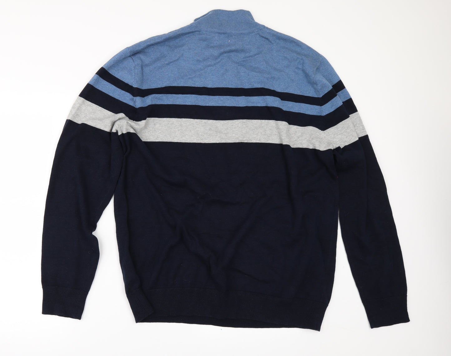 TU Mens Blue Striped  Pullover Jumper Size XL