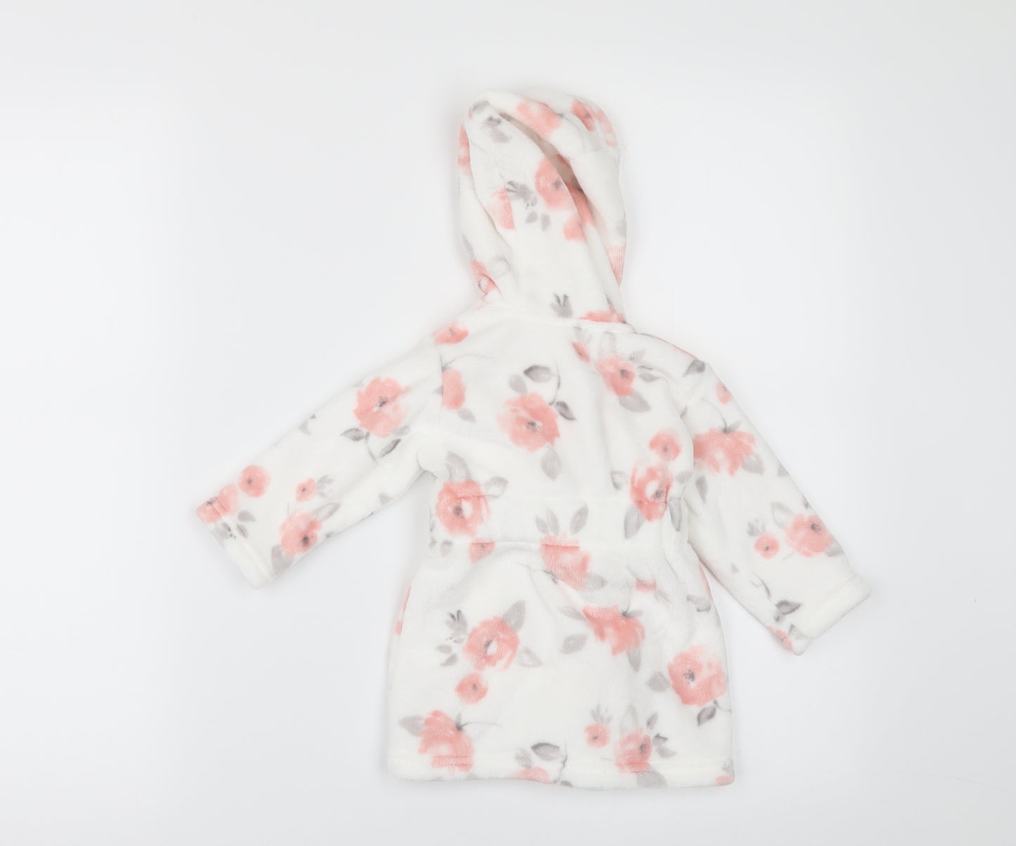 George Girls White Floral  Kimono Robe Size 3-6 Months