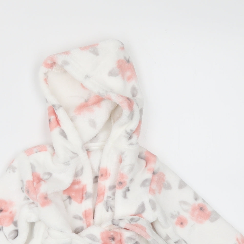 George Girls White Floral  Kimono Robe Size 3-6 Months