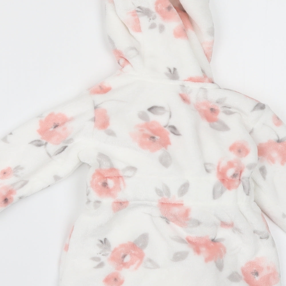 George Girls White Floral  Kimono Robe Size 3-6 Months