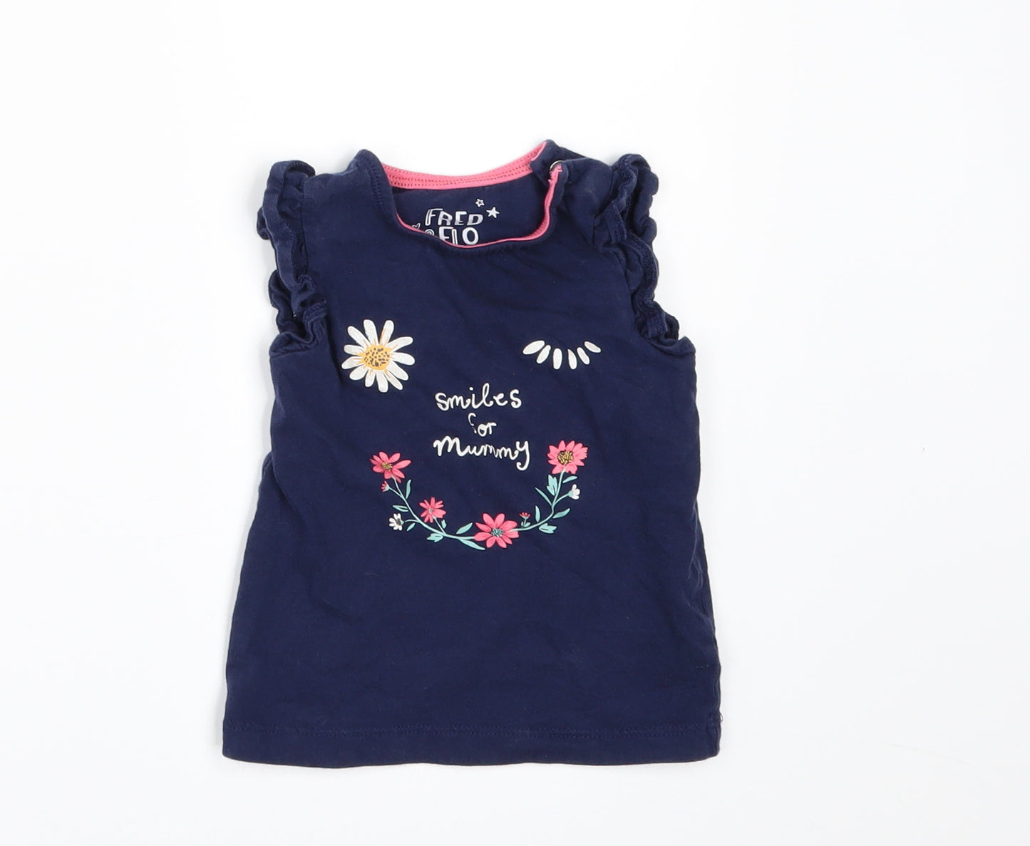 F&F Girls Blue   Basic T-Shirt Size 6-9 Months