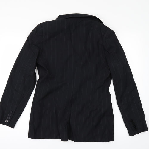 NEXT Womens Black Striped  Jacket Suit Jacket Size 12