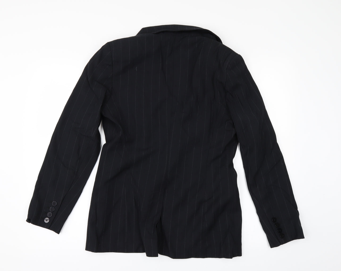 NEXT Womens Black Striped  Jacket Suit Jacket Size 12