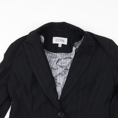 NEXT Womens Black Striped  Jacket Suit Jacket Size 12