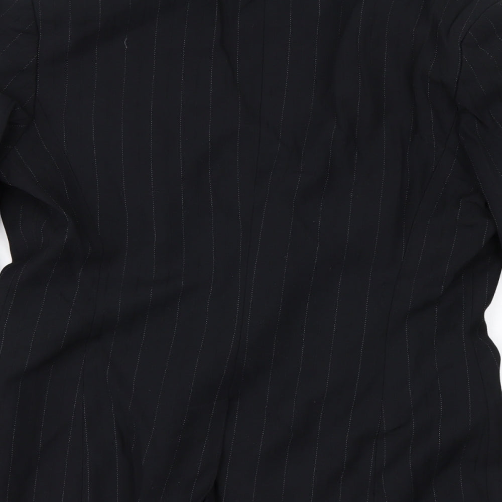 NEXT Womens Black Striped  Jacket Suit Jacket Size 12
