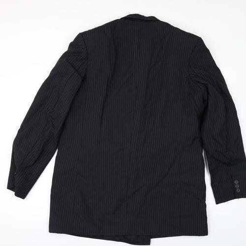 cerrti de la 191 Mens Black Striped  Jacket Suit Jacket Size 42