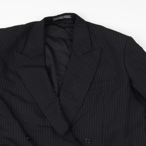 cerrti de la 191 Mens Black Striped  Jacket Suit Jacket Size 42