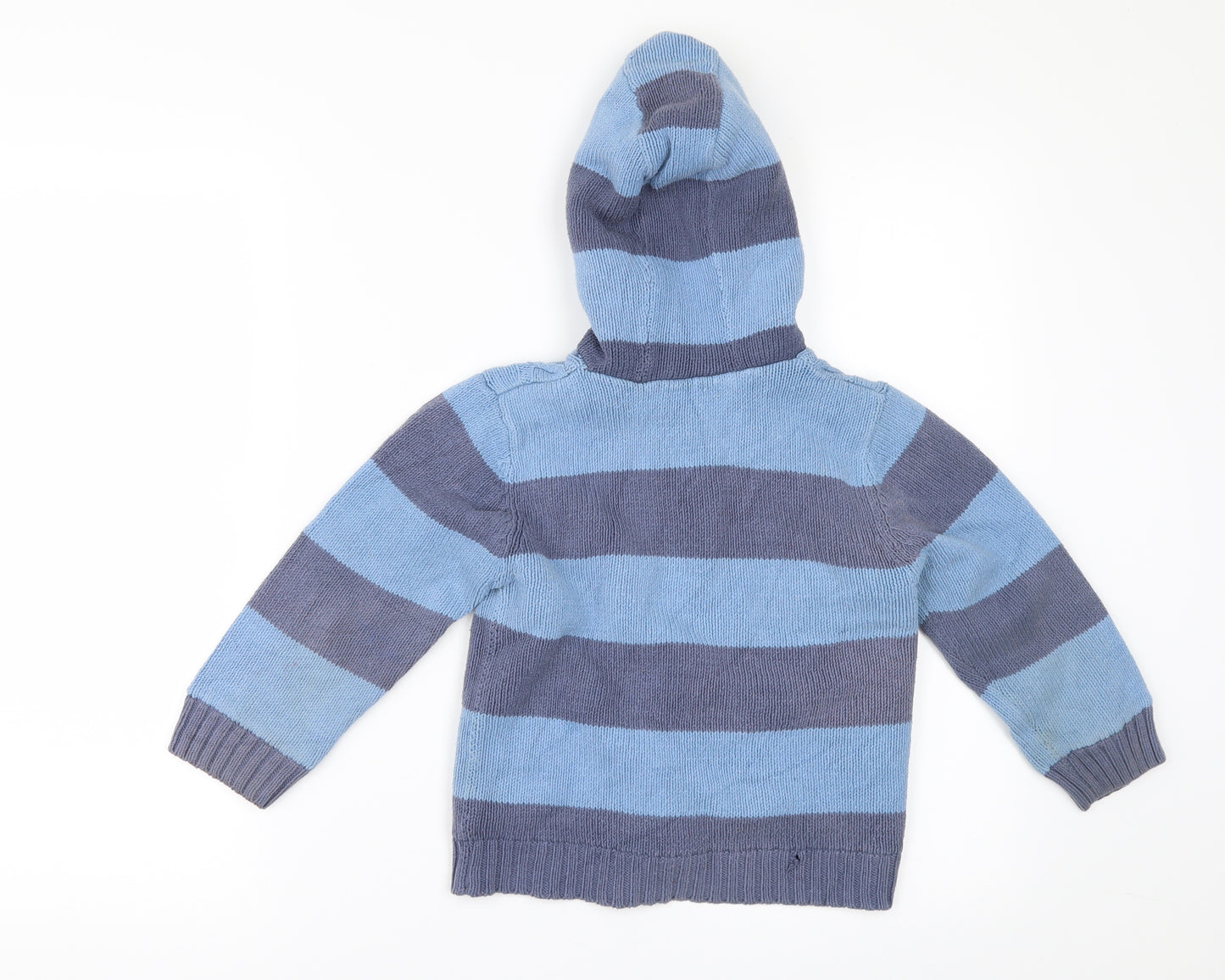Marks and Spencer Boys Beige Striped  Cardigan Jumper Size 4-5 Years