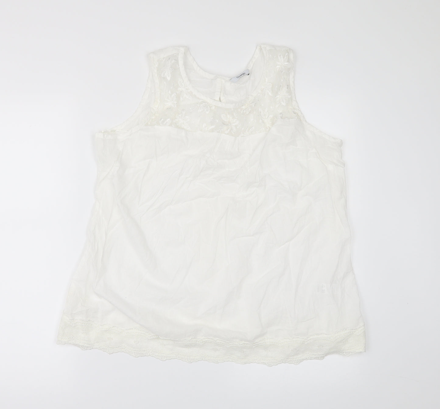 George Womens White   Tunic Blouse Size 16