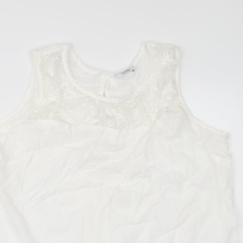 George Womens White   Tunic Blouse Size 16