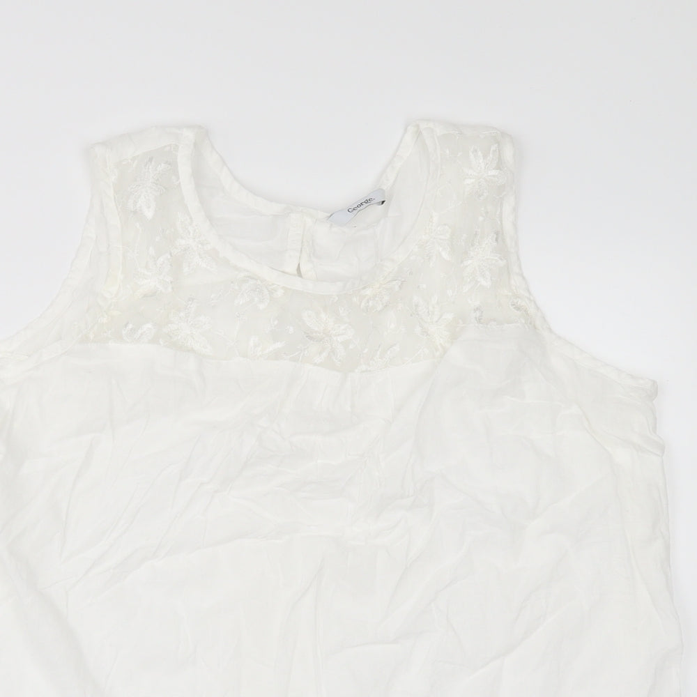 George Womens White   Tunic Blouse Size 16