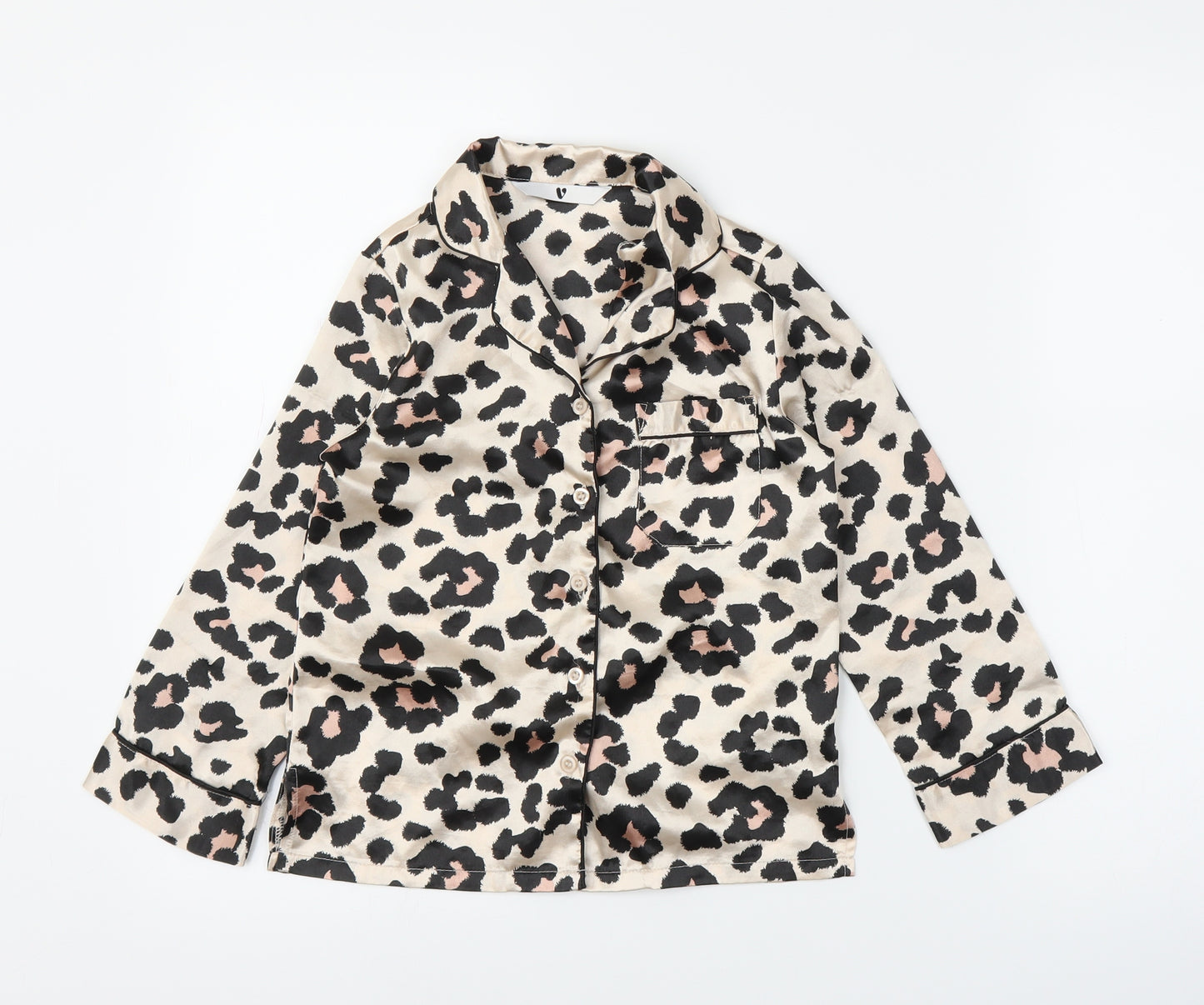 Very Girls Beige Animal Print  Top Pyjama Top Size 6-7 Years  - Leopard print