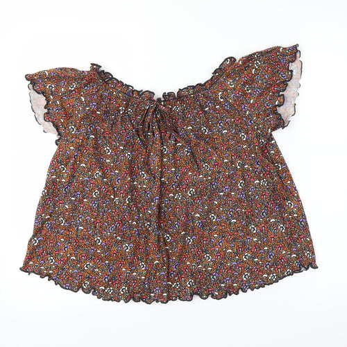 Primark Womens Orange Floral  Basic Blouse Size M