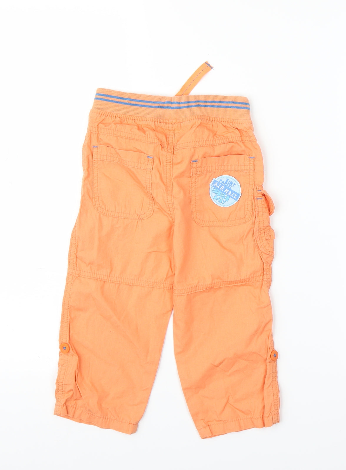 M&S Boys Orange   Cargo Trousers Size 18-24 Months