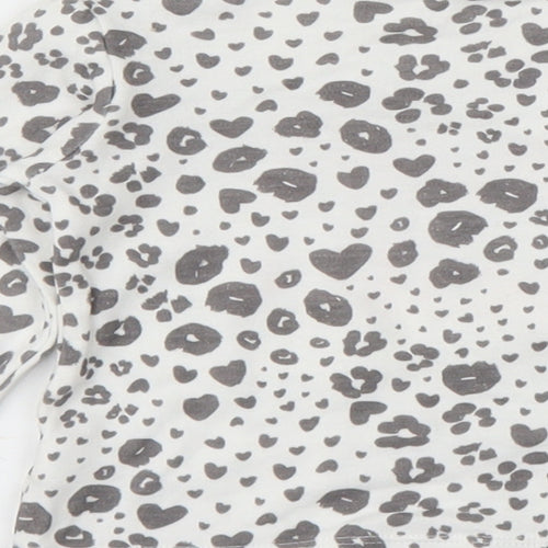 George Girls White Animal Print  Basic T-Shirt Size 3-6 Months