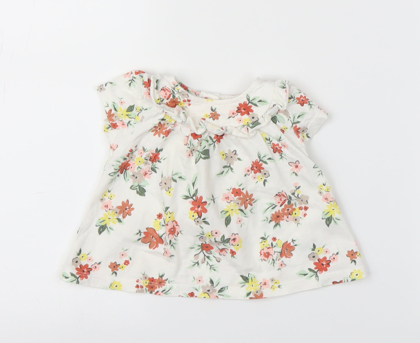 Nutmeg Girls White Floral  A-Line  Size 3-6 Months