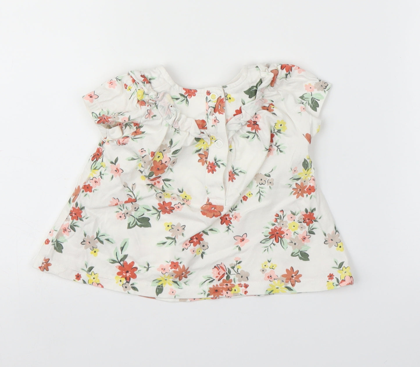 Nutmeg Girls White Floral  A-Line  Size 3-6 Months