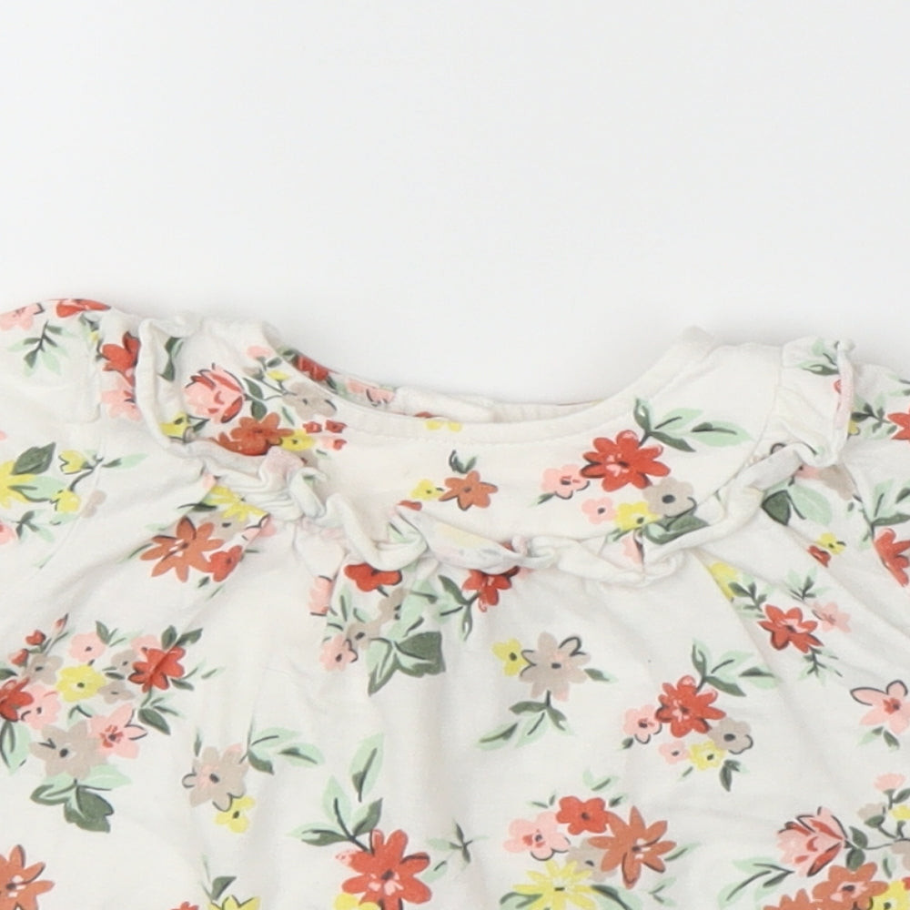 Nutmeg Girls White Floral  A-Line  Size 3-6 Months