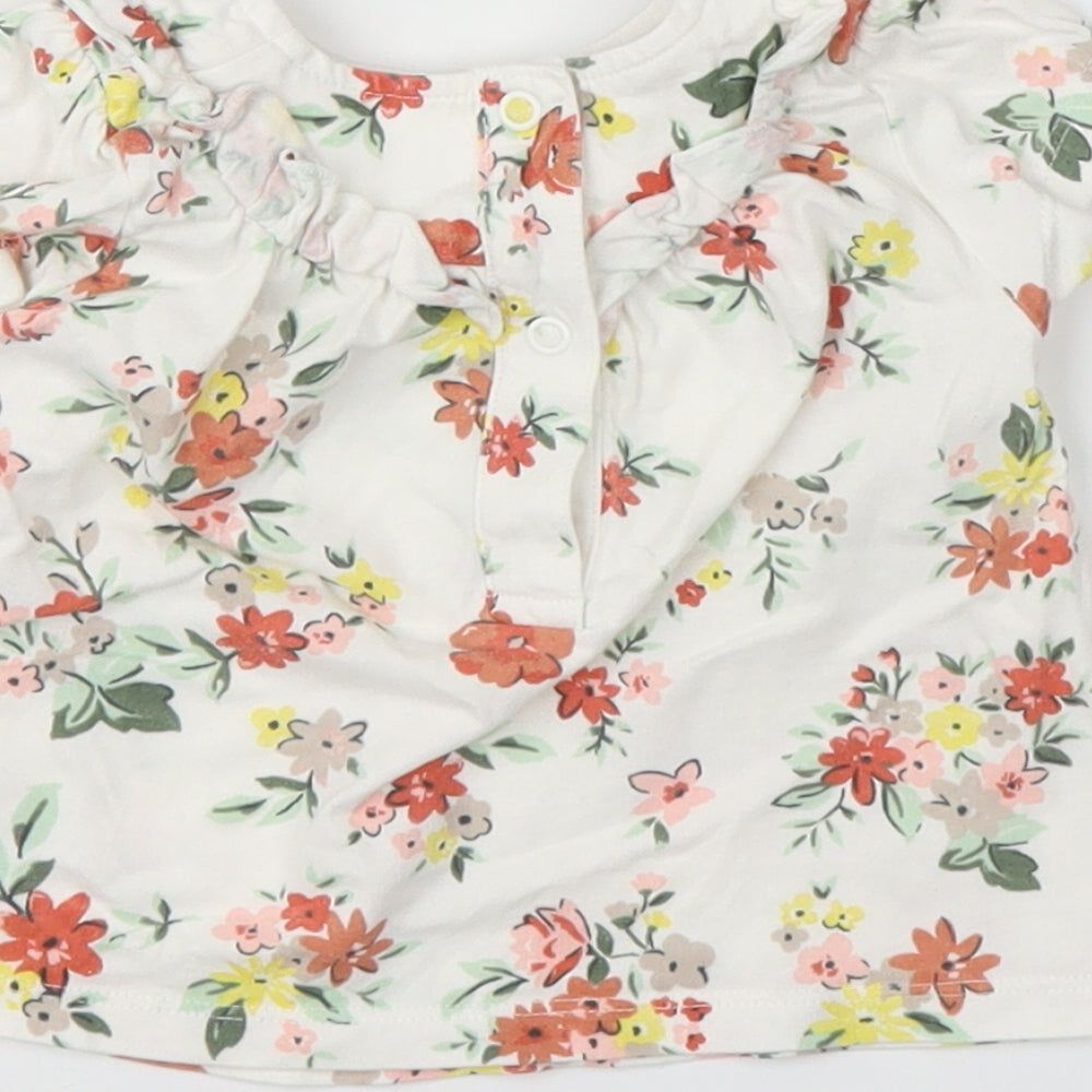 Nutmeg Girls White Floral  A-Line  Size 3-6 Months