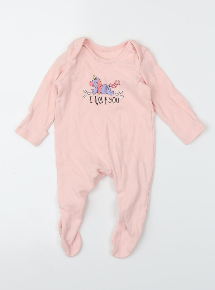 George Girls Pink   Babygrow One-Piece Size 0-3 Months  - Unicorn