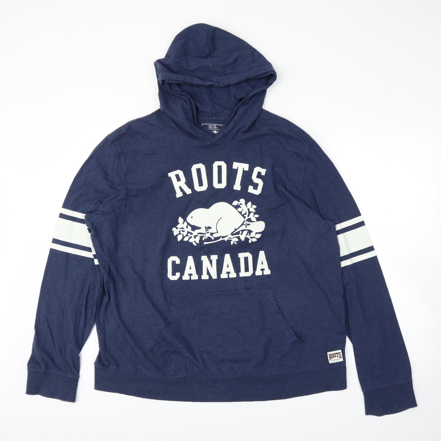 Roots Mens Blue   Pullover Hoodie Size XL