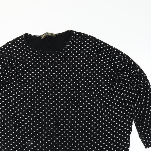 Quiz  Womens Black Polka Dot  Basic Blouse Size M