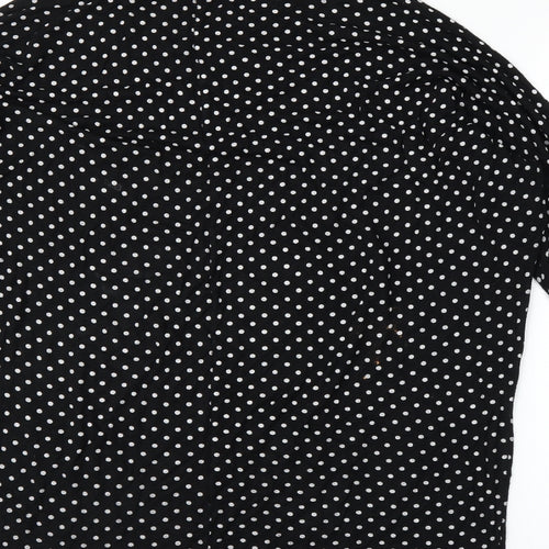 Quiz  Womens Black Polka Dot  Basic Blouse Size M