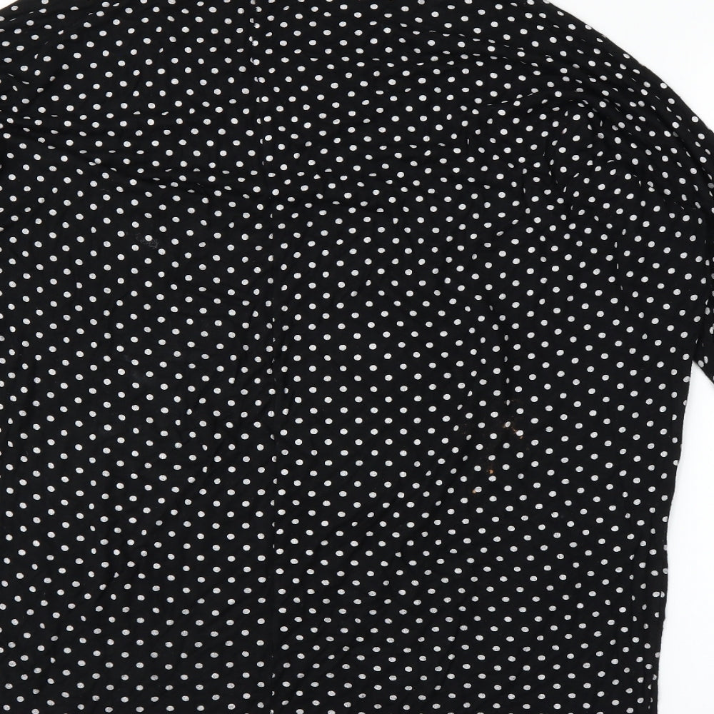 Quiz  Womens Black Polka Dot  Basic Blouse Size M