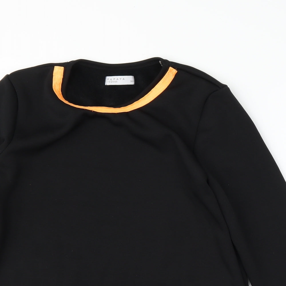 Papaya Womens Black   Tunic Blouse Size 14