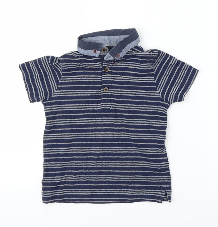 George Boys Blue Striped  Basic T-Shirt Size 3-4 Years