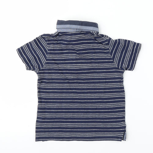 George Boys Blue Striped  Basic T-Shirt Size 3-4 Years