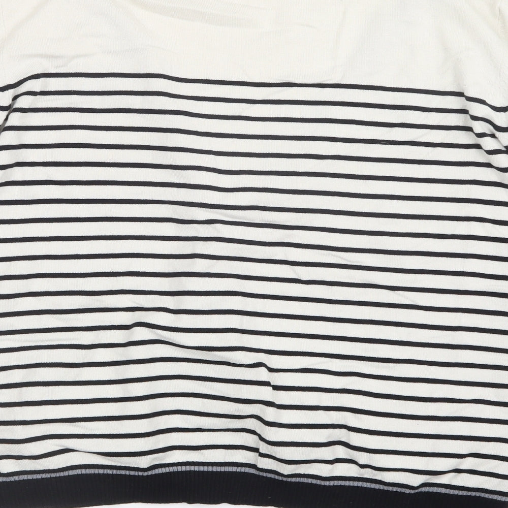 Mango Womens Black Striped Knit Cardigan Jumper Size L