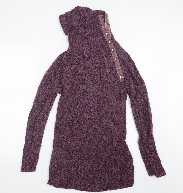 M&Co Womens Purple  Knit Pullover Jumper Size S