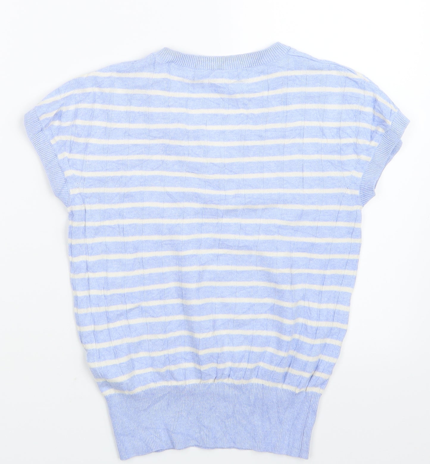Marks and Spencer Womens Blue Striped  Basic T-Shirt Size S