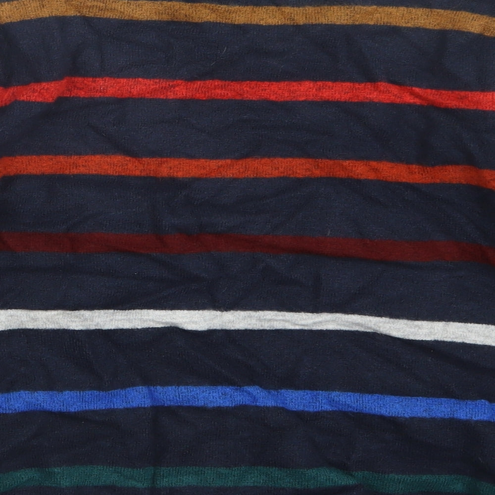Marks and Spencer Boys Blue Striped Knit Pullover Jumper Size 10-11 Years