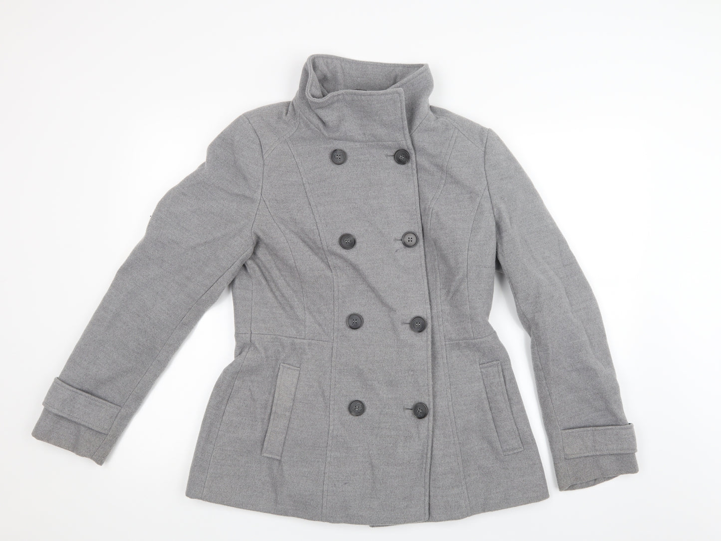 Debenhams Womens Grey   Pea Coat Coat Size 12
