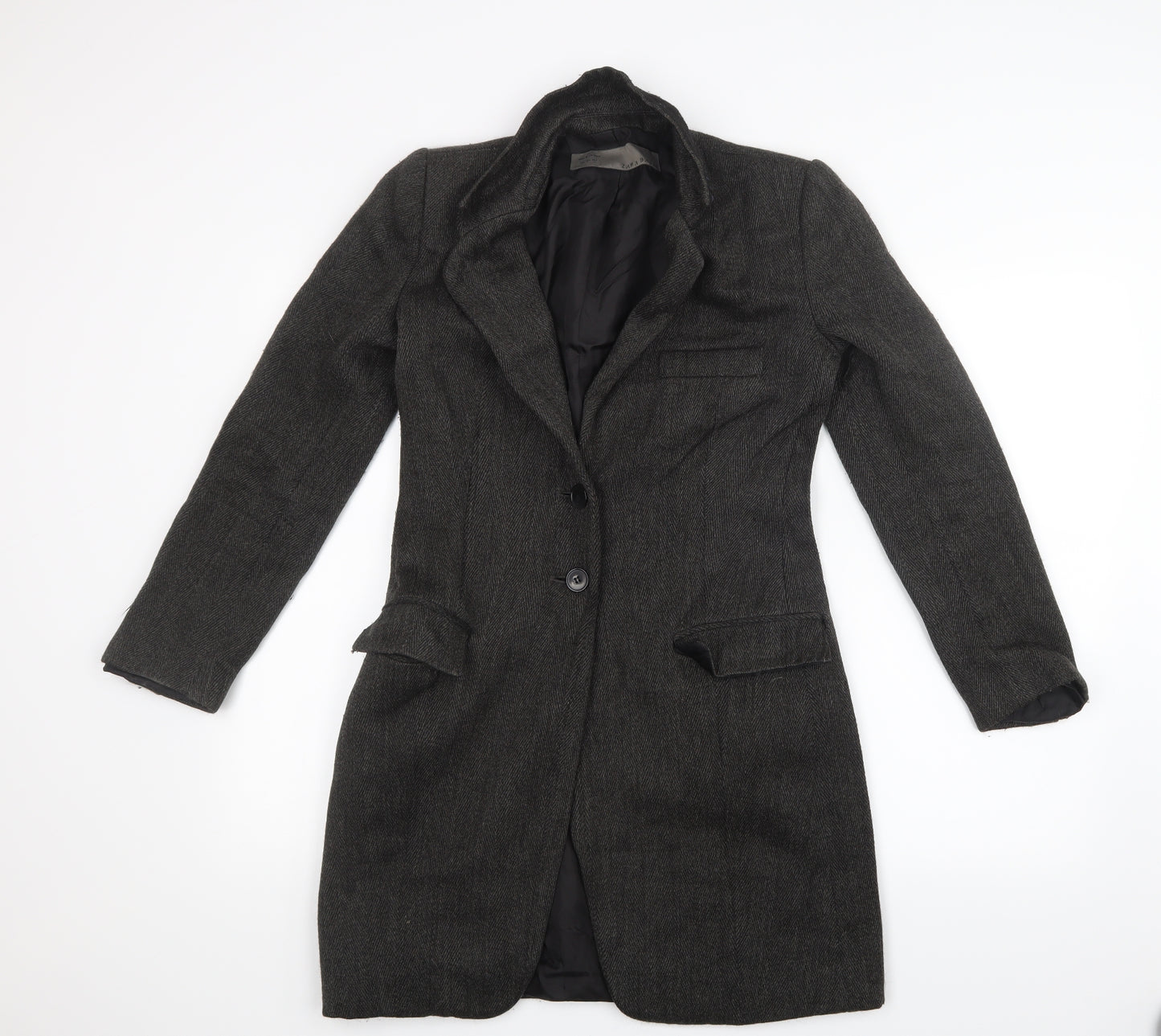 Zara Mens Grey   Pea Coat Coat Size S