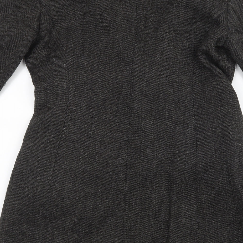 Zara Mens Grey   Pea Coat Coat Size S