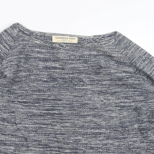 Cedar Wood State Mens Blue  Knit Pullover Jumper Size S