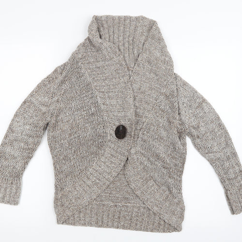 Marks and Spencer Womens Beige  Knit Cardigan Jumper Size 12