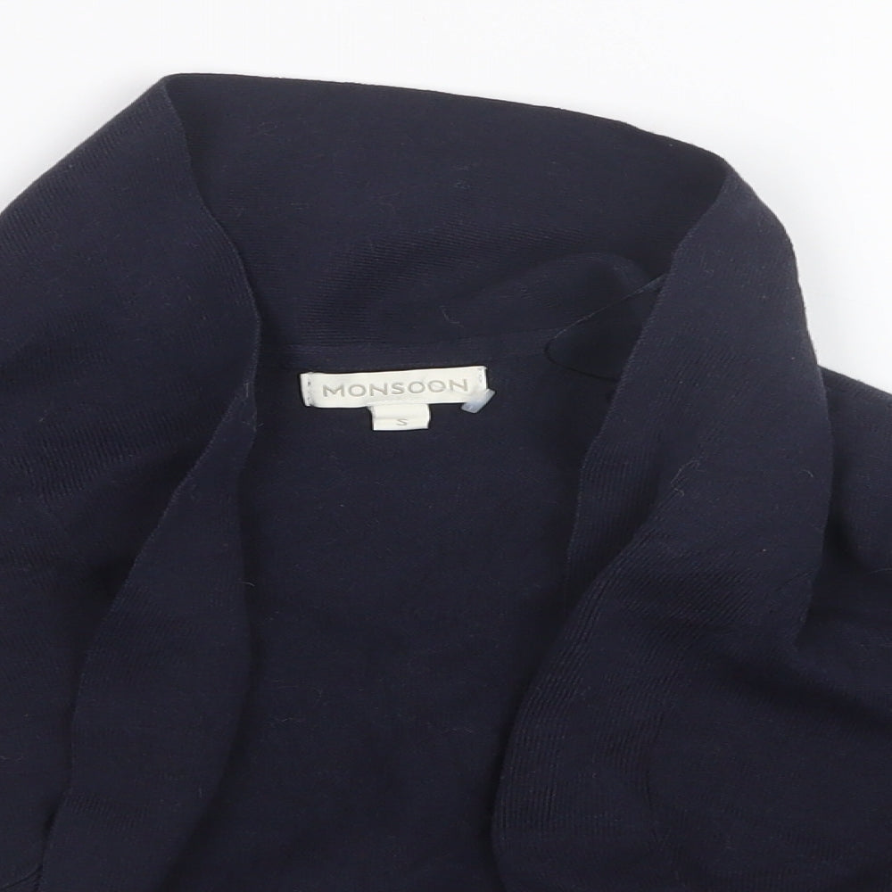 Monsoon Womens Blue  Knit Cardigan Jumper Size S