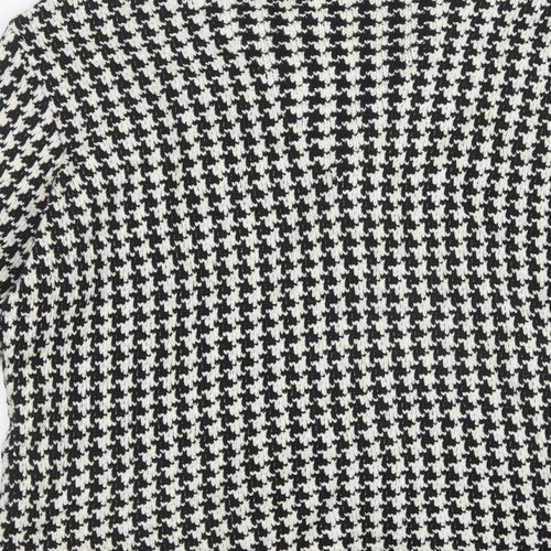Marks and Spencer Womens Black Houndstooth Knit Cardigan Jumper Size 18