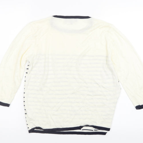 Mudflower Womens Ivory  Knit Pullover Jumper Size S
