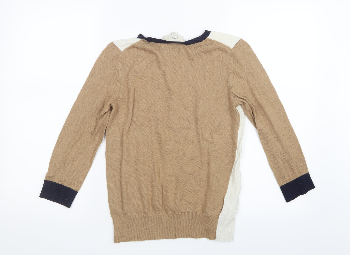 LOFT Womens Beige  Knit Pullover Jumper Size S
