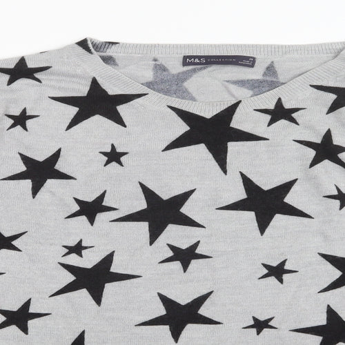 Marks and Spencer Womens Grey  Knit Pullover Jumper Size 20  - Stars