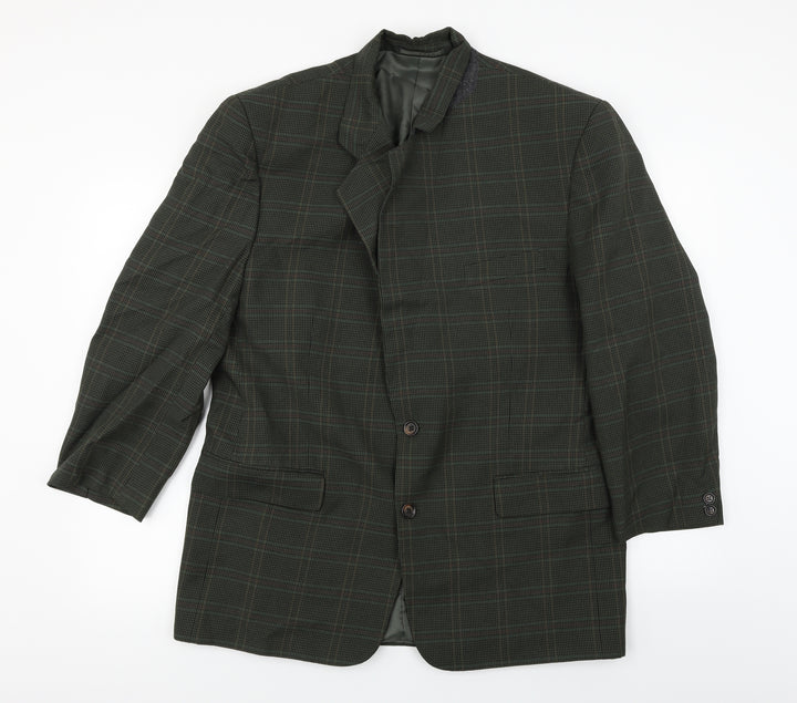 Berkertex Mens Green Check Jacket Blazer Size 38