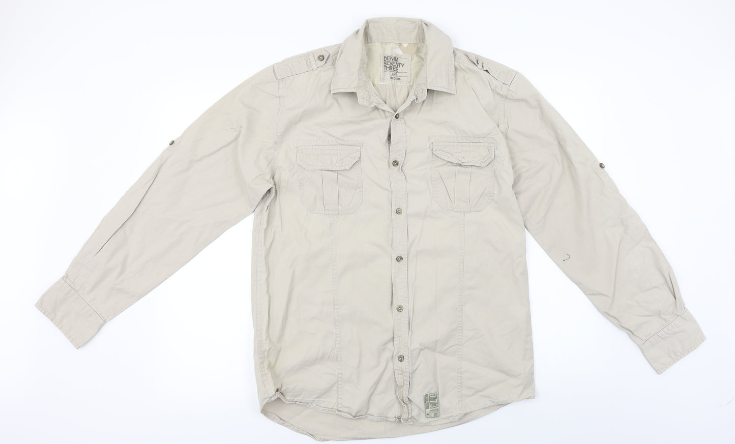 Denim Seventy3  Mens Beige    Button-Up Size M